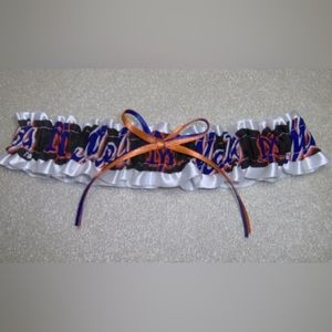 NY New York Mets Baseball MLB Women's‎ Blue and Orange Ruffled Garter NWOT